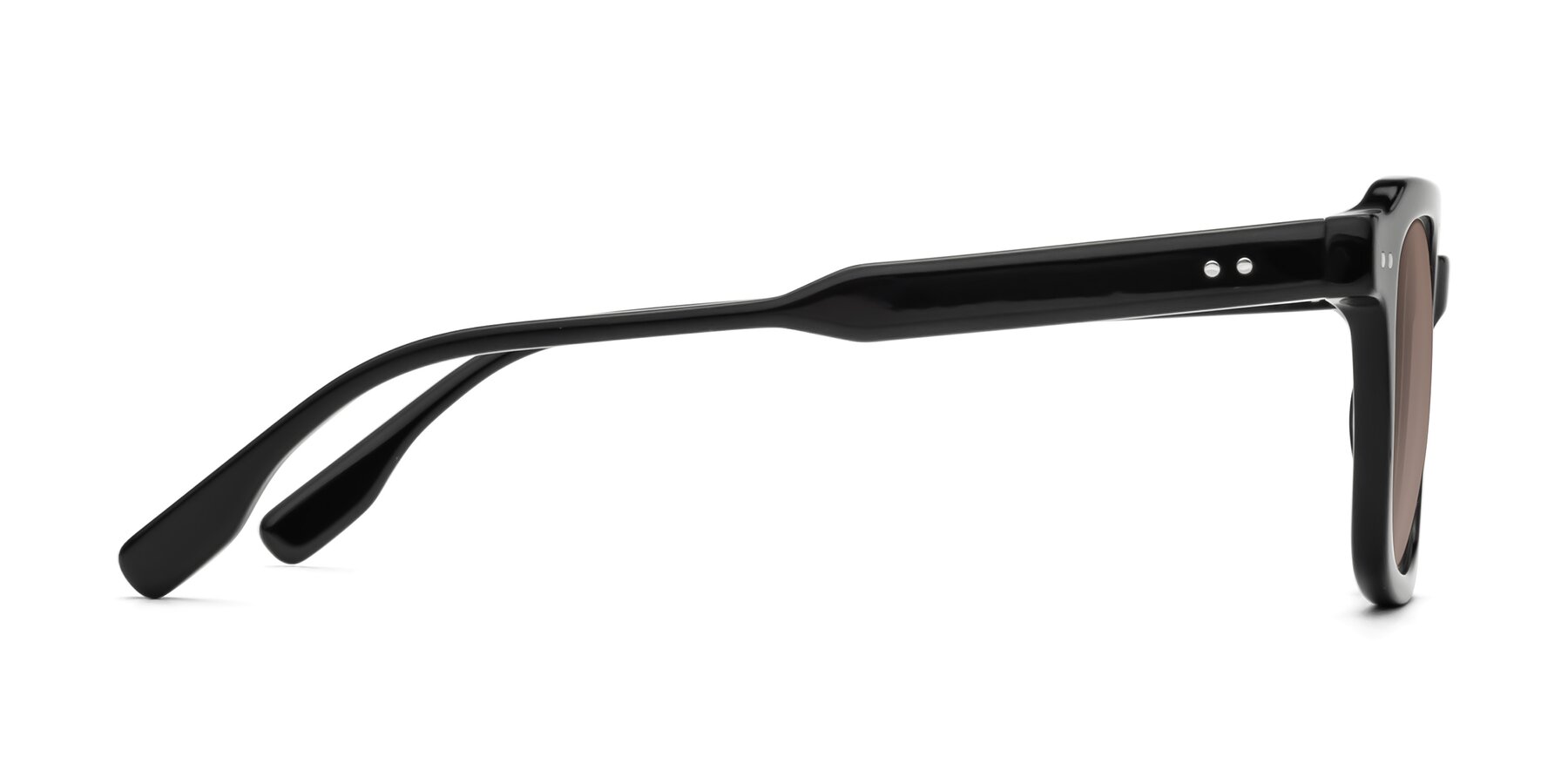 Side of St. Mark in Black with Medium Brown Tinted Lenses