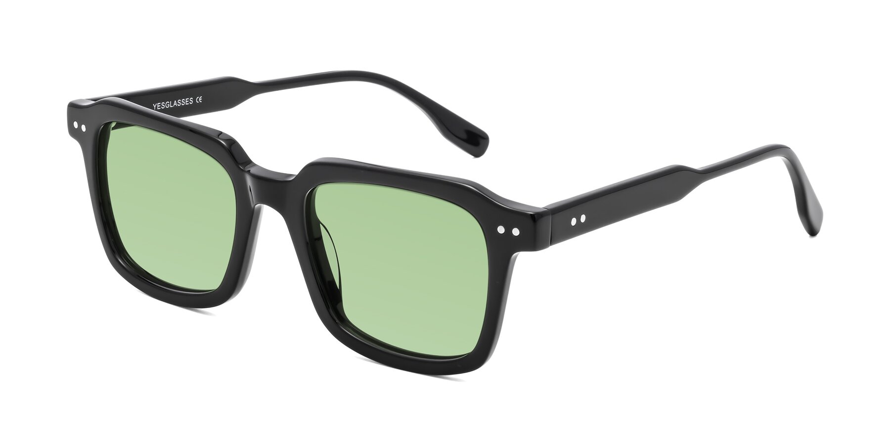 Angle of St. Mark in Black with Medium Green Tinted Lenses