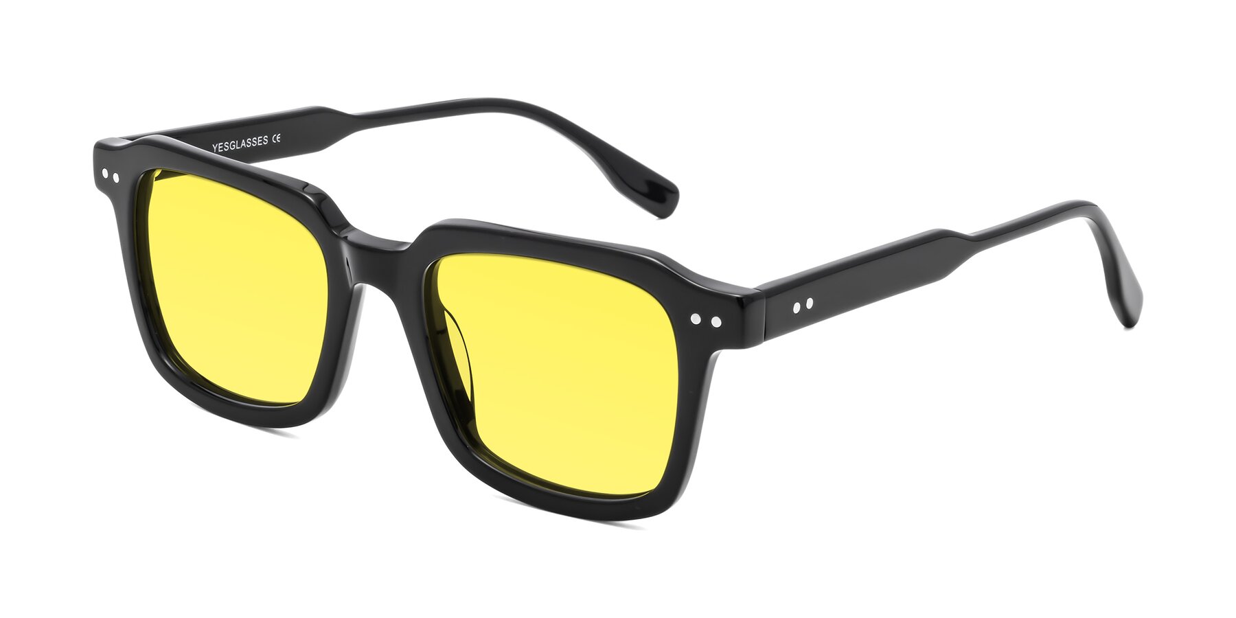 Angle of St. Mark in Black with Medium Yellow Tinted Lenses