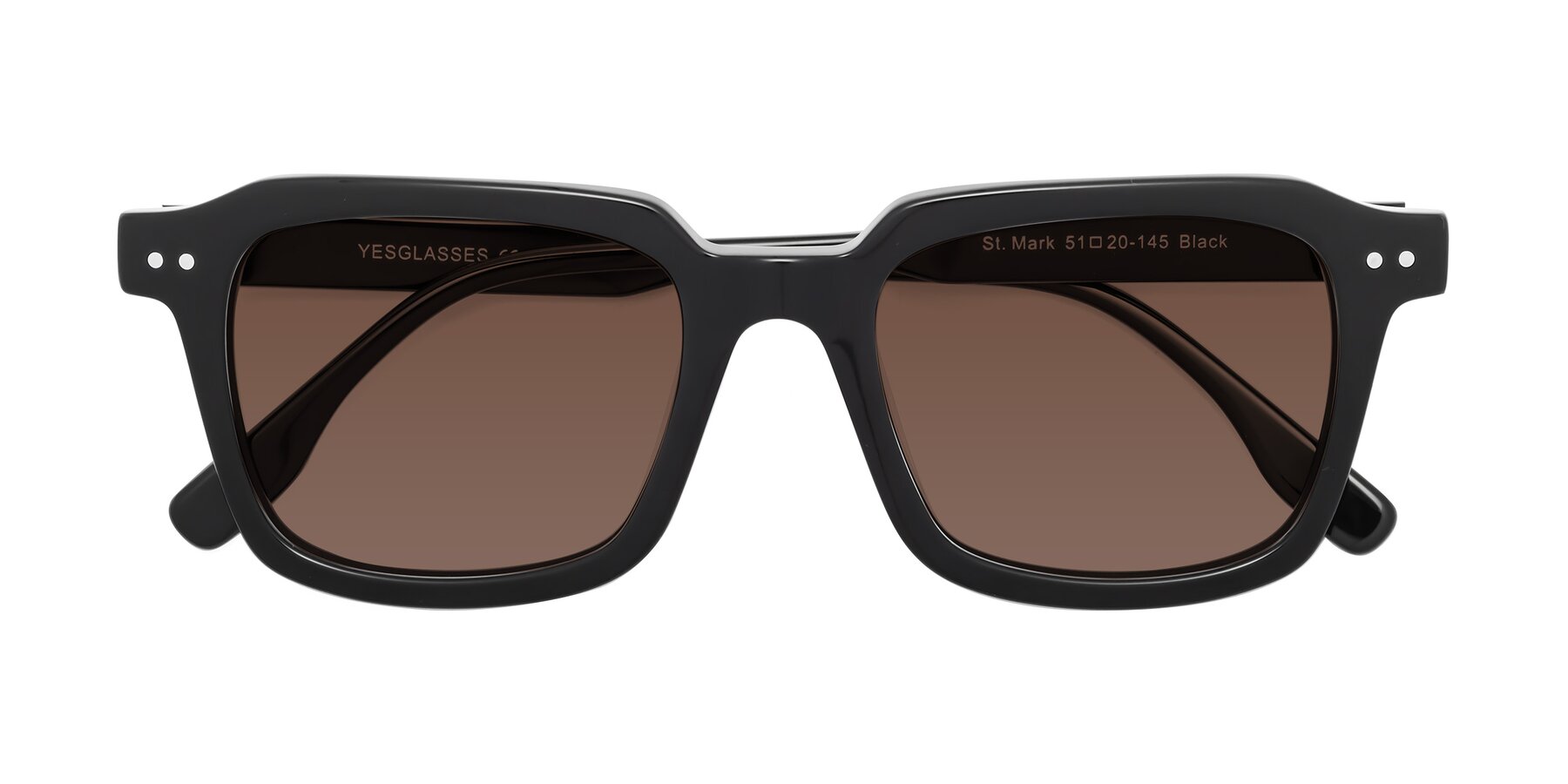 Folded Front of St. Mark in Black with Brown Tinted Lenses