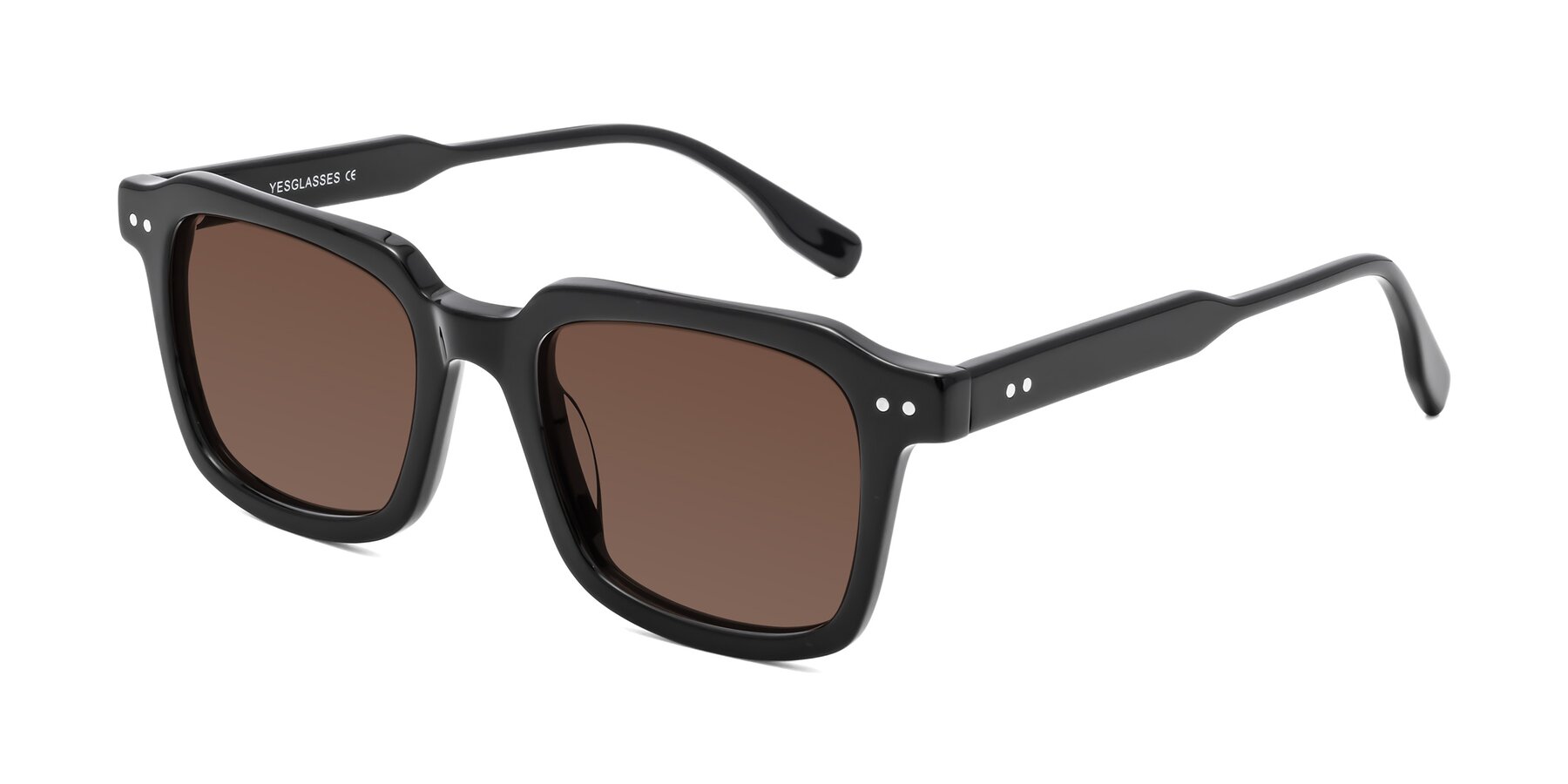 Angle of St. Mark in Black with Brown Tinted Lenses