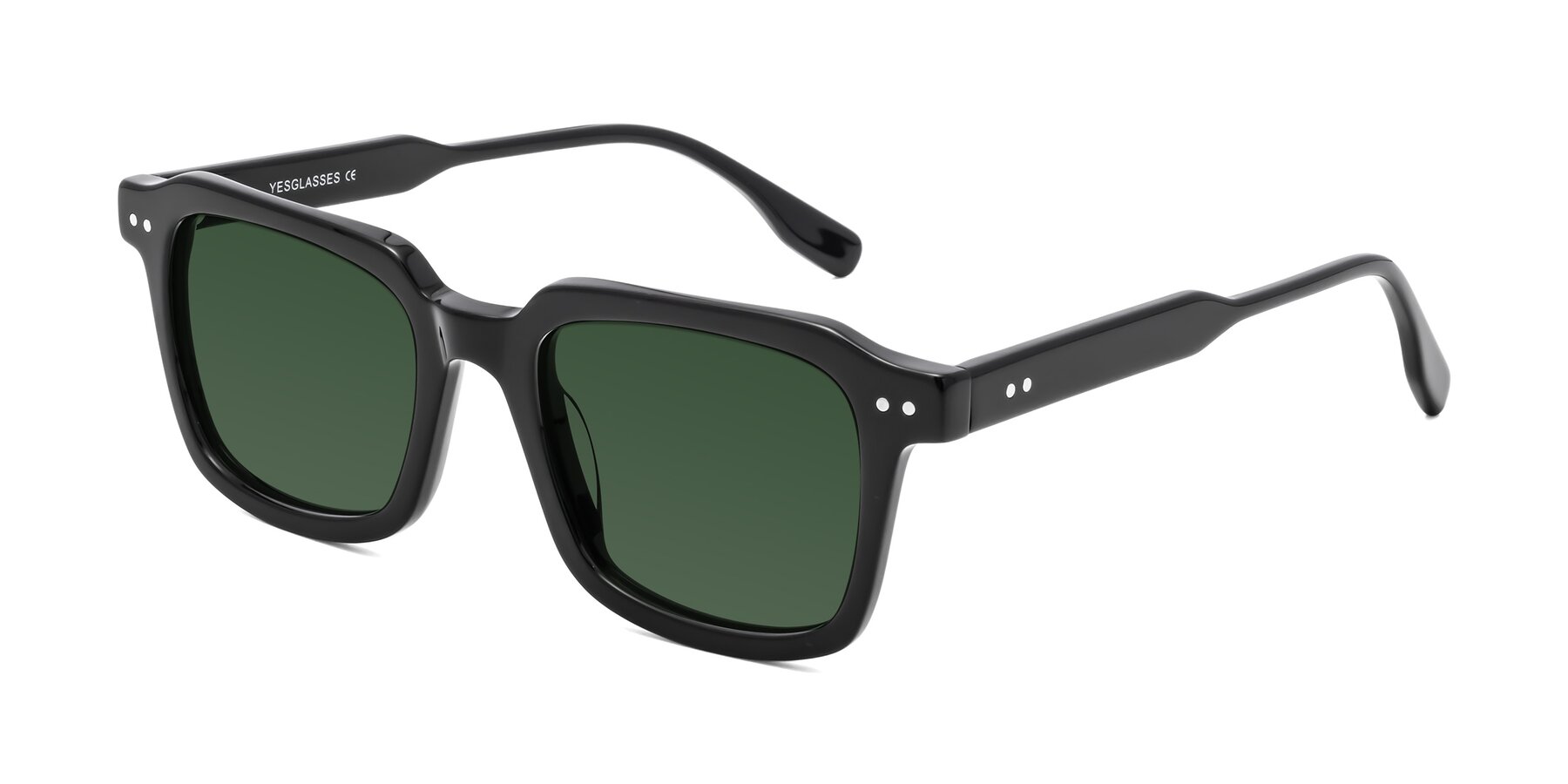 Angle of St. Mark in Black with Green Tinted Lenses