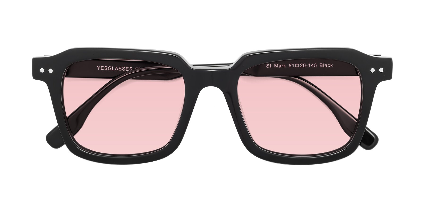 Folded Front of St. Mark in Black with Light Garnet Tinted Lenses