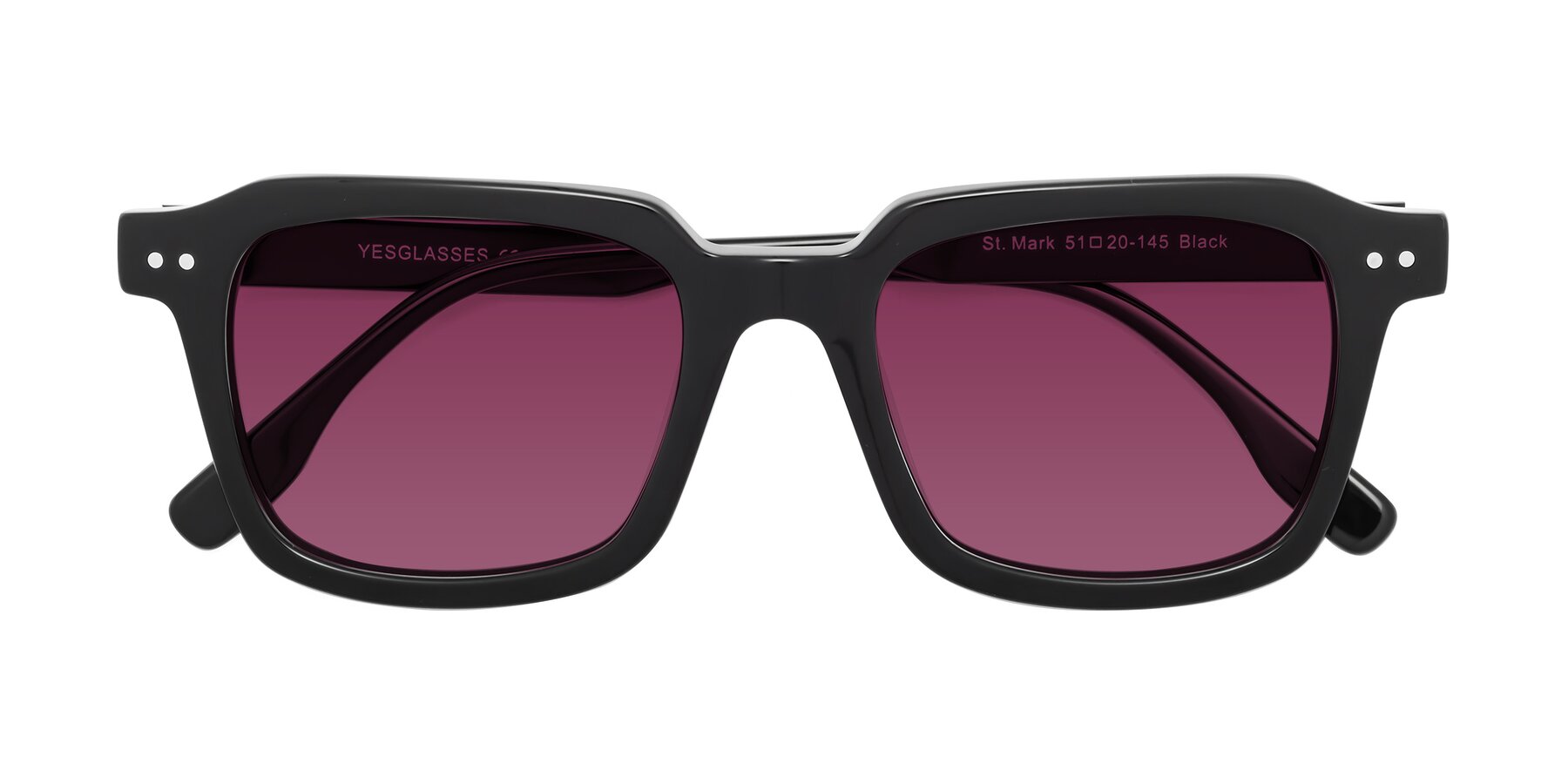 Folded Front of St. Mark in Black with Wine Tinted Lenses