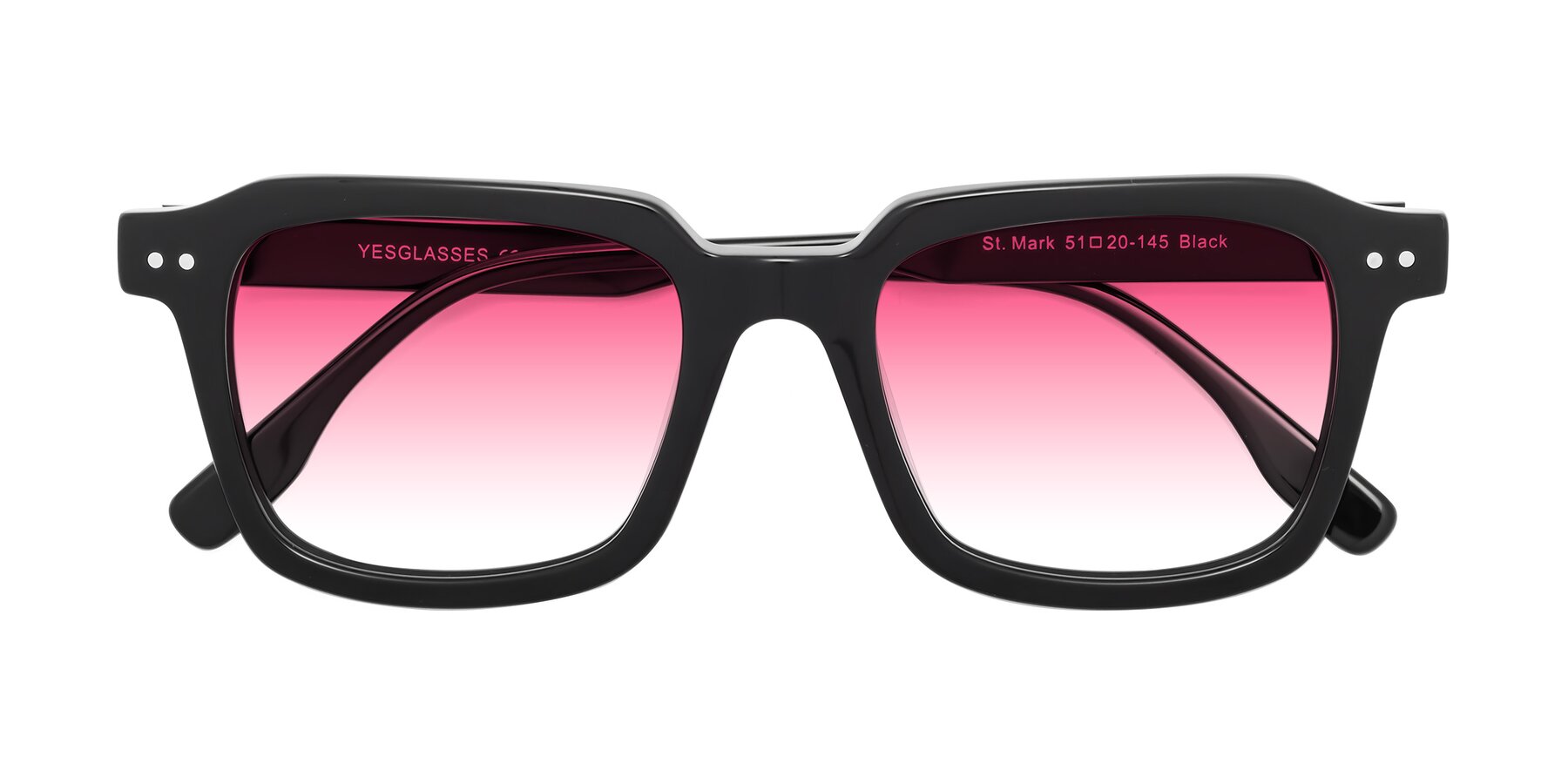Folded Front of St. Mark in Black with Pink Gradient Lenses