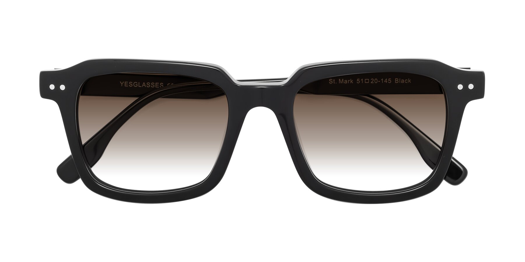 Folded Front of St. Mark in Black with Brown Gradient Lenses