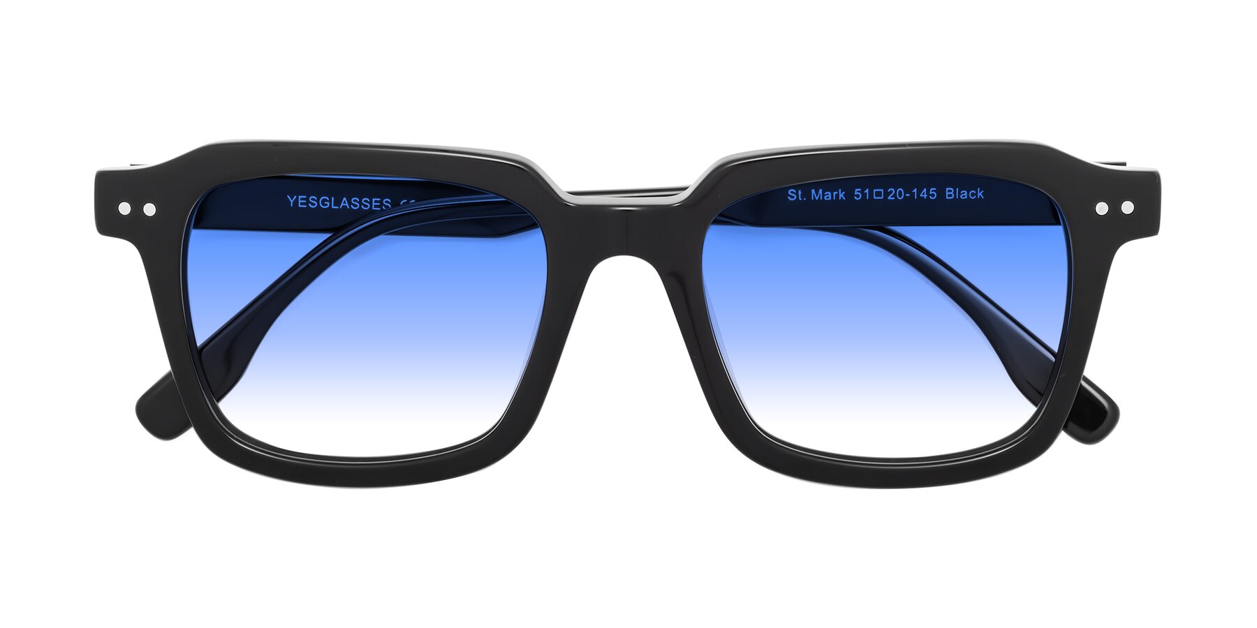 Folded Front of St. Mark in Black with Blue Gradient Lenses