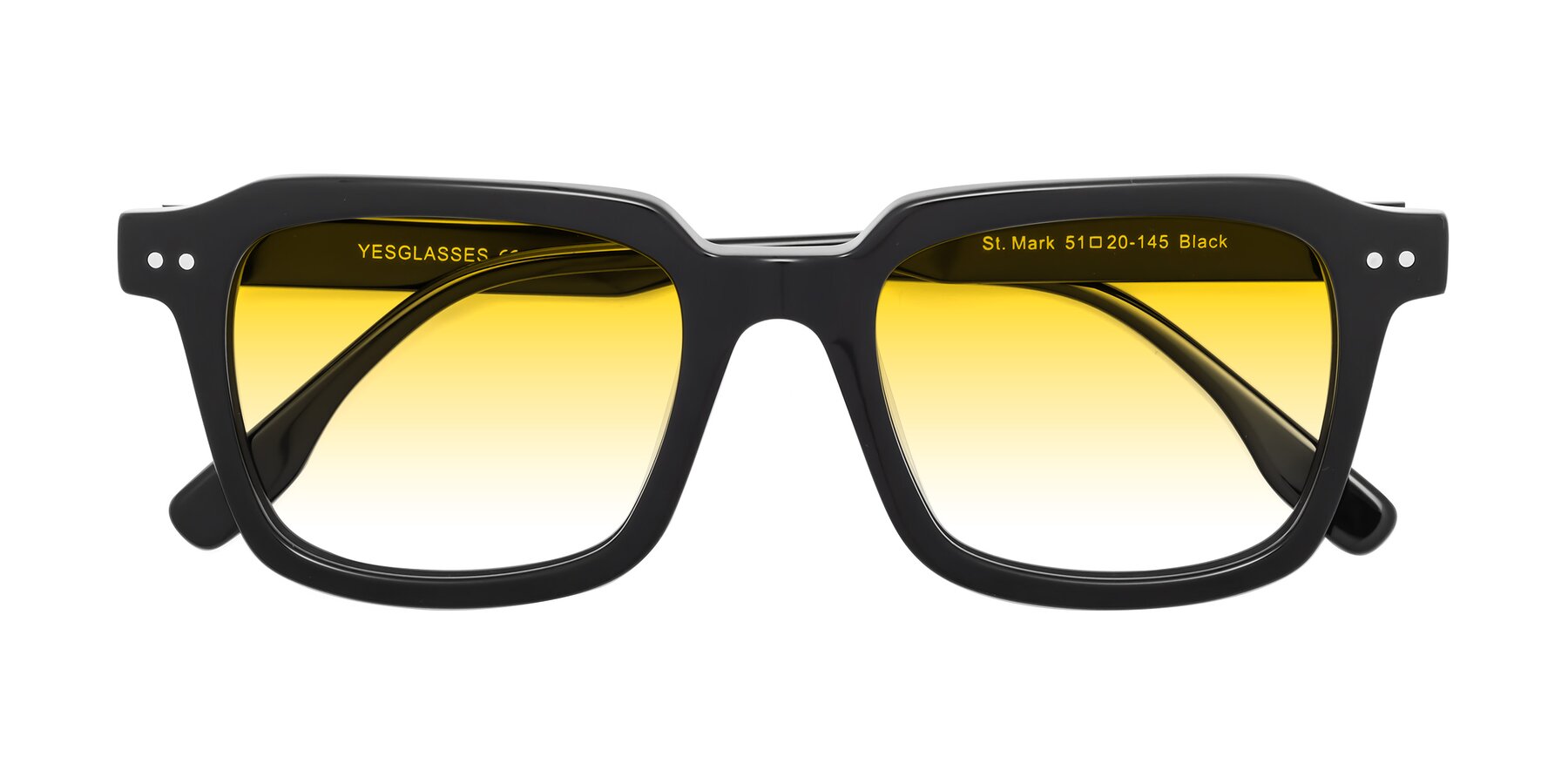 Folded Front of St. Mark in Black with Yellow Gradient Lenses