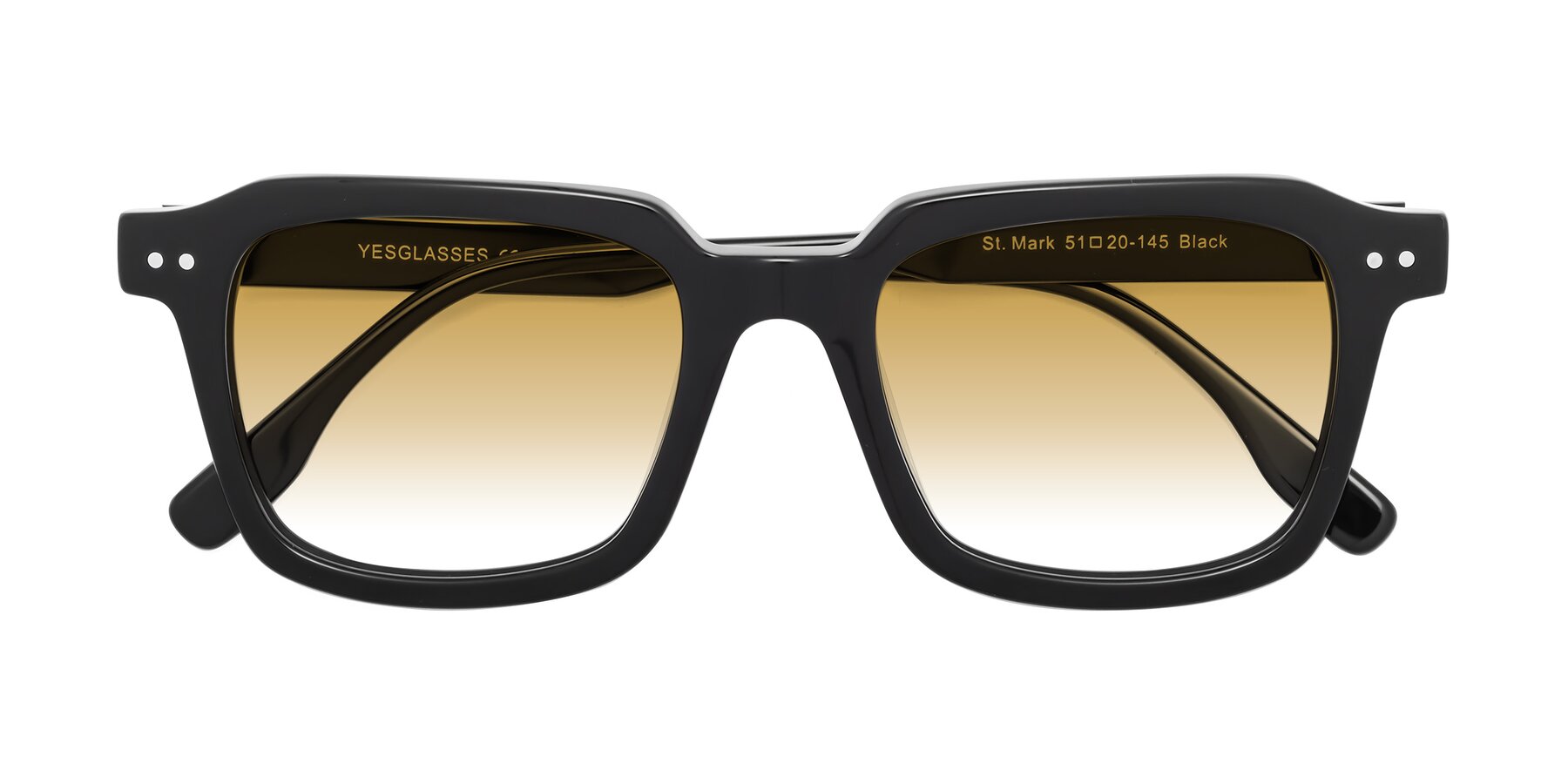 Folded Front of St. Mark in Black with Champagne Gradient Lenses