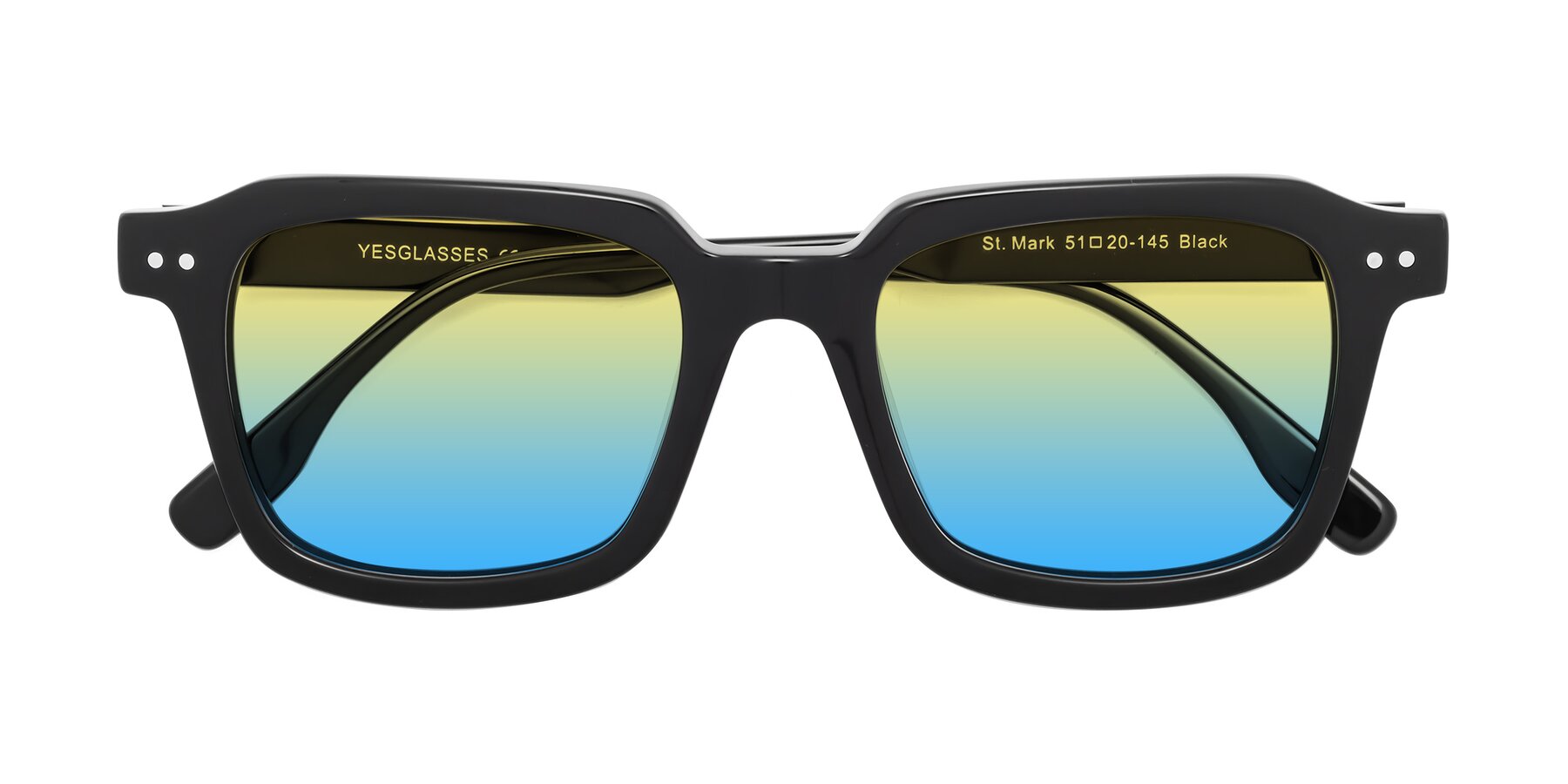 Folded Front of St. Mark in Black with Yellow / Blue Gradient Lenses