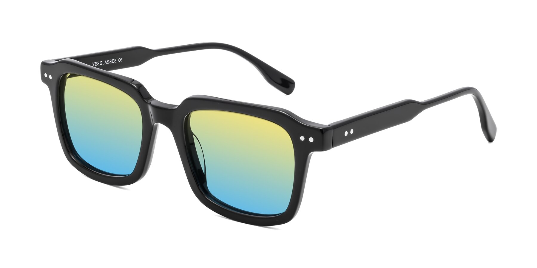 Angle of St. Mark in Black with Yellow / Blue Gradient Lenses