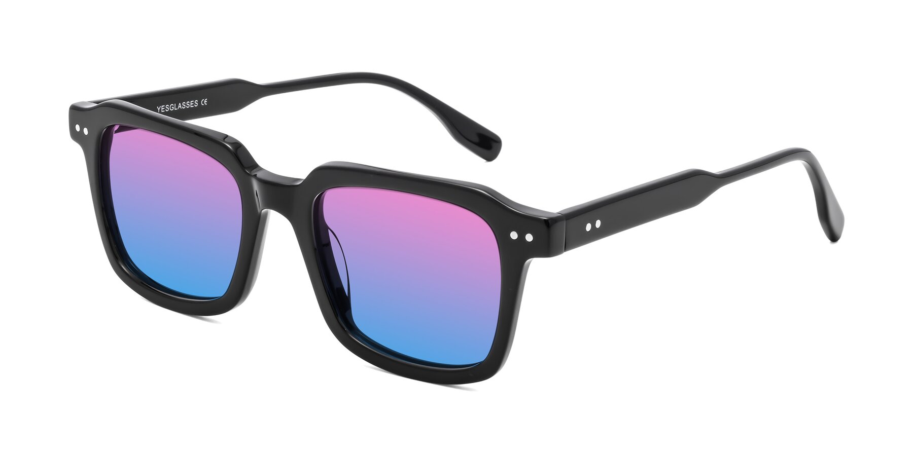 Angle of St. Mark in Black with Pink / Blue Gradient Lenses