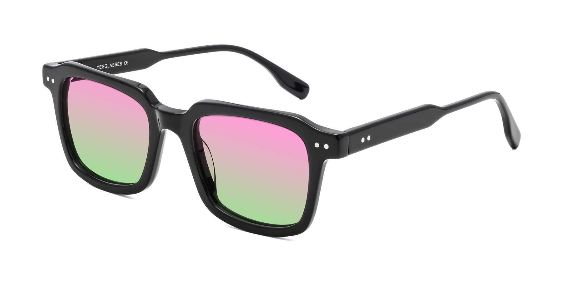 Angle of St. Mark in Black with Pink / Green Gradient Lenses