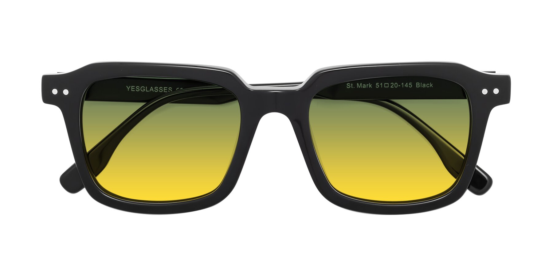 Folded Front of St. Mark in Black with Green / Yellow Gradient Lenses