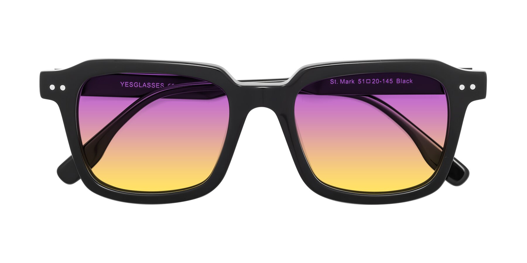 Folded Front of St. Mark in Black with Purple / Yellow Gradient Lenses