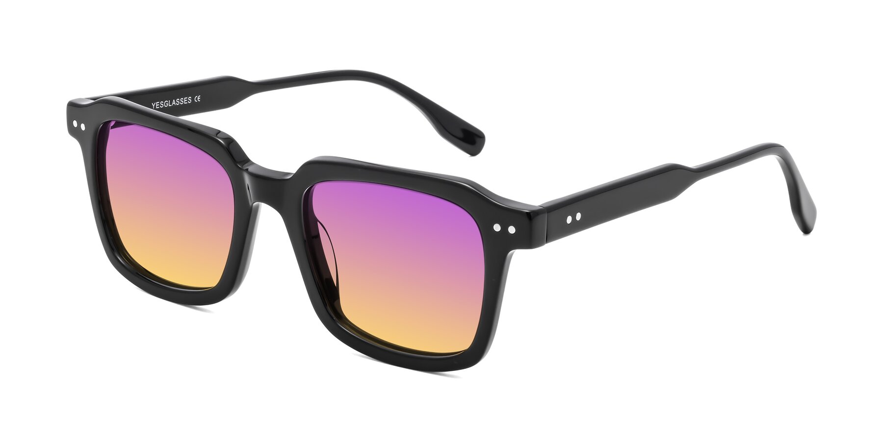 Angle of St. Mark in Black with Purple / Yellow Gradient Lenses