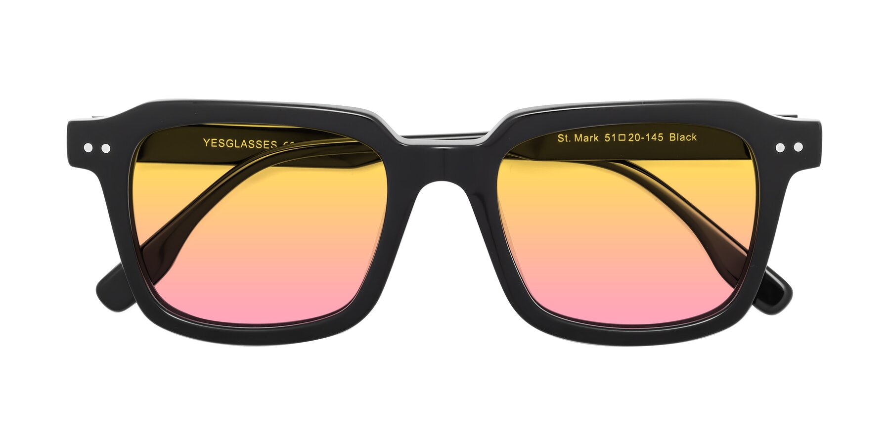 Folded Front of St. Mark in Black with Yellow / Pink Gradient Lenses