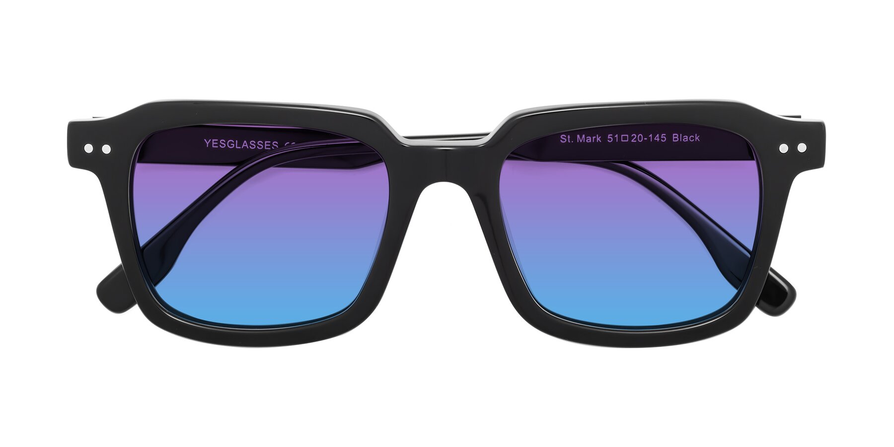 Folded Front of St. Mark in Black with Purple / Blue Gradient Lenses