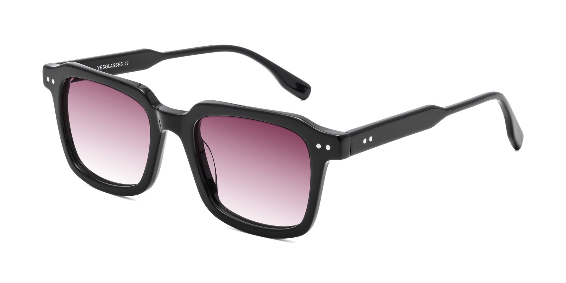 Angle of St. Mark in Black with Wine Gradient Lenses