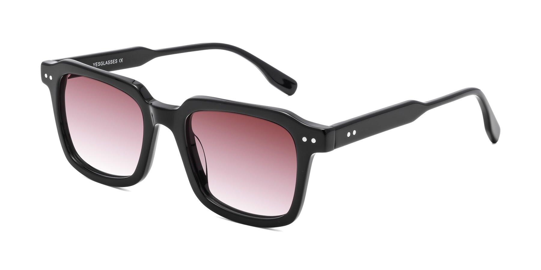 Angle of St. Mark in Black with Garnet Gradient Lenses