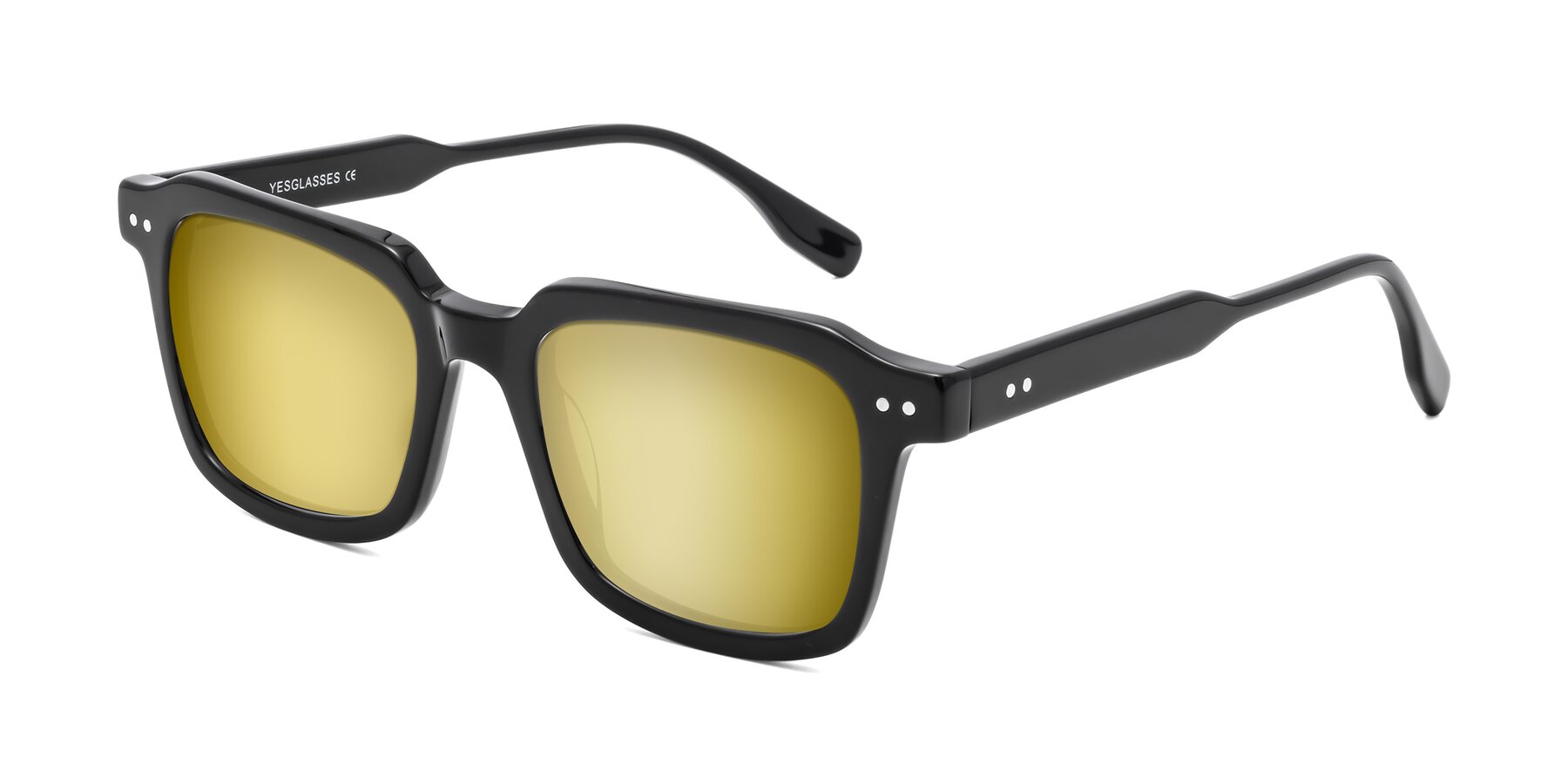 Angle of St. Mark in Black with Gold Mirrored Lenses