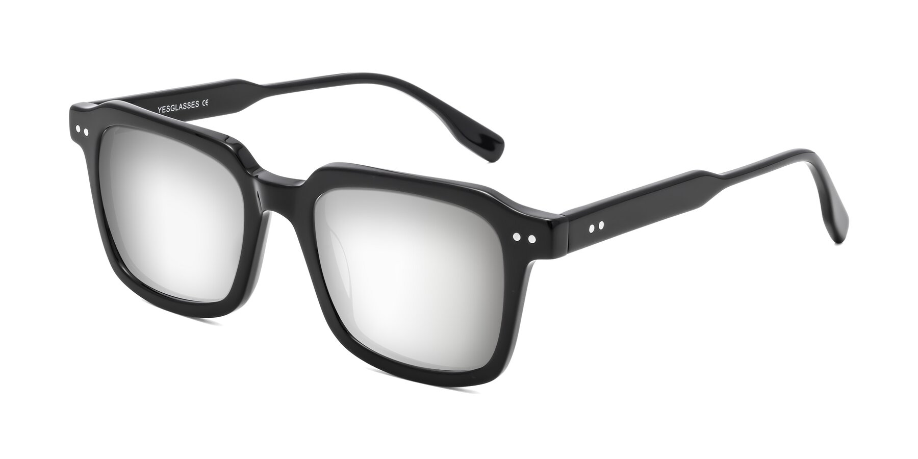 Angle of St. Mark in Black with Silver Mirrored Lenses