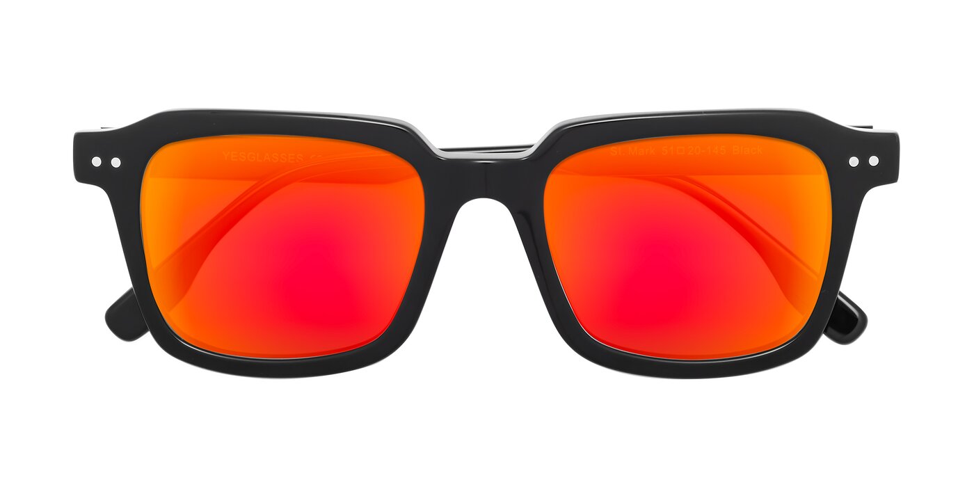 St. Mark - Black Flash Mirrored Sunglasses