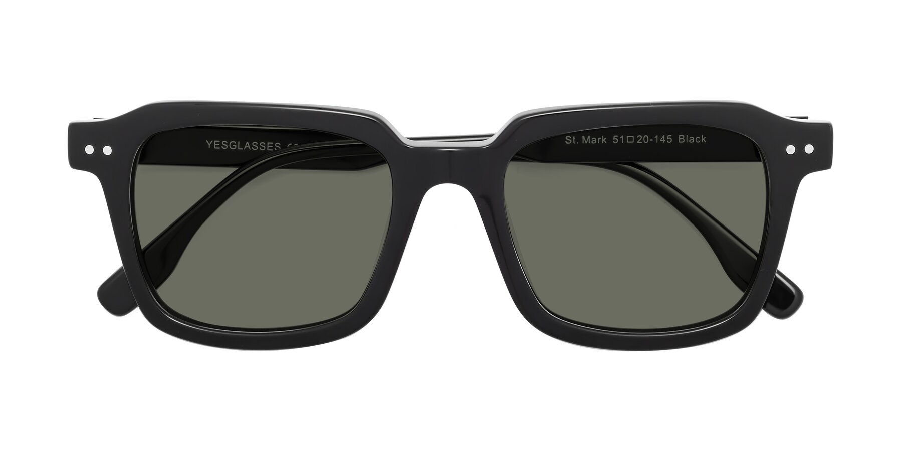 Folded Front of St. Mark in Black with Gray Polarized Lenses