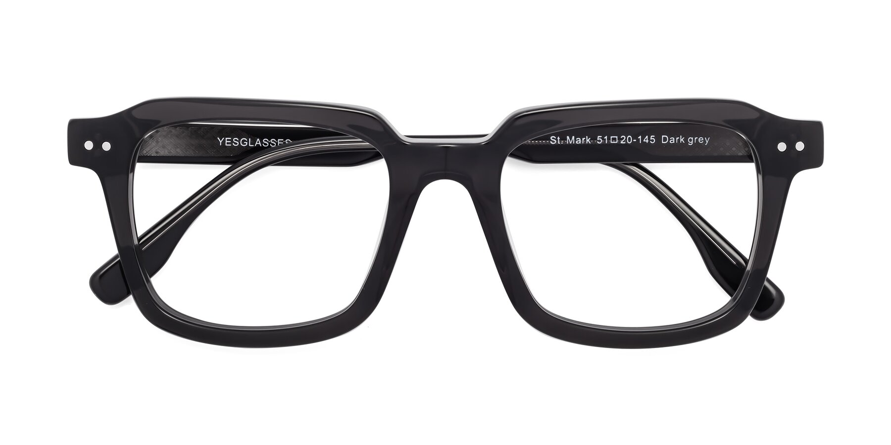Folded Front of St. Mark in Dark Gray with Clear Blue Light Blocking Lenses