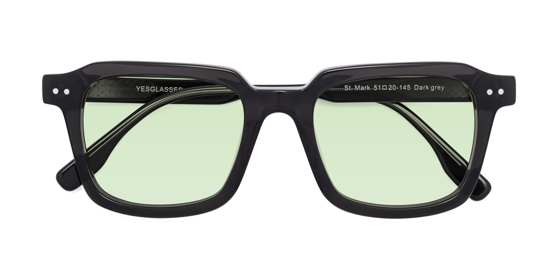 Folded Front of St. Mark in Dark Gray with Light Green Tinted Lenses