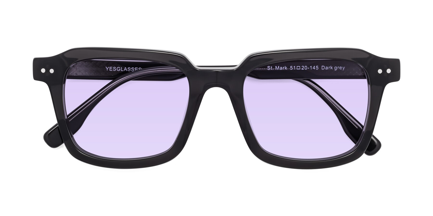 Folded Front of St. Mark in Dark Gray with Light Purple Tinted Lenses