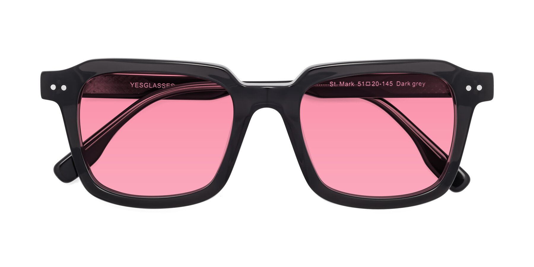 Folded Front of St. Mark in Dark Gray with Pink Tinted Lenses