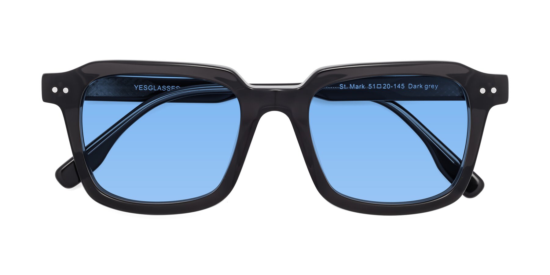 Folded Front of St. Mark in Dark Gray with Medium Blue Tinted Lenses