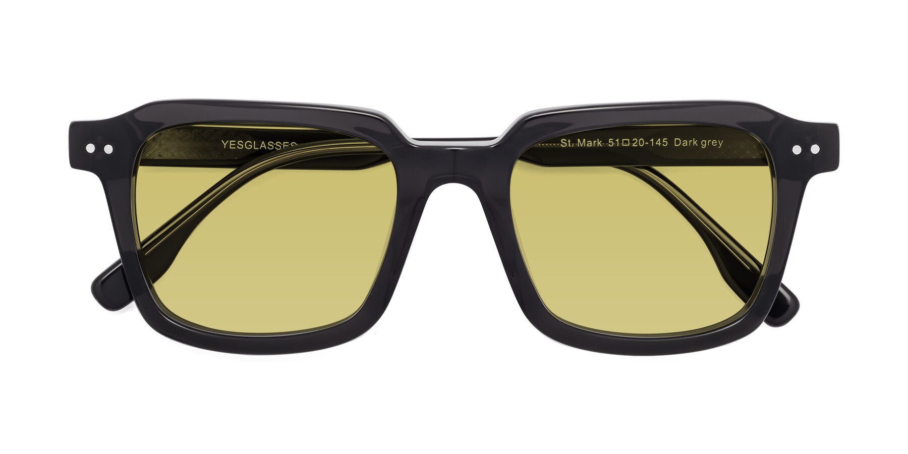 Folded Front of St. Mark in Dark Gray with Medium Champagne Tinted Lenses