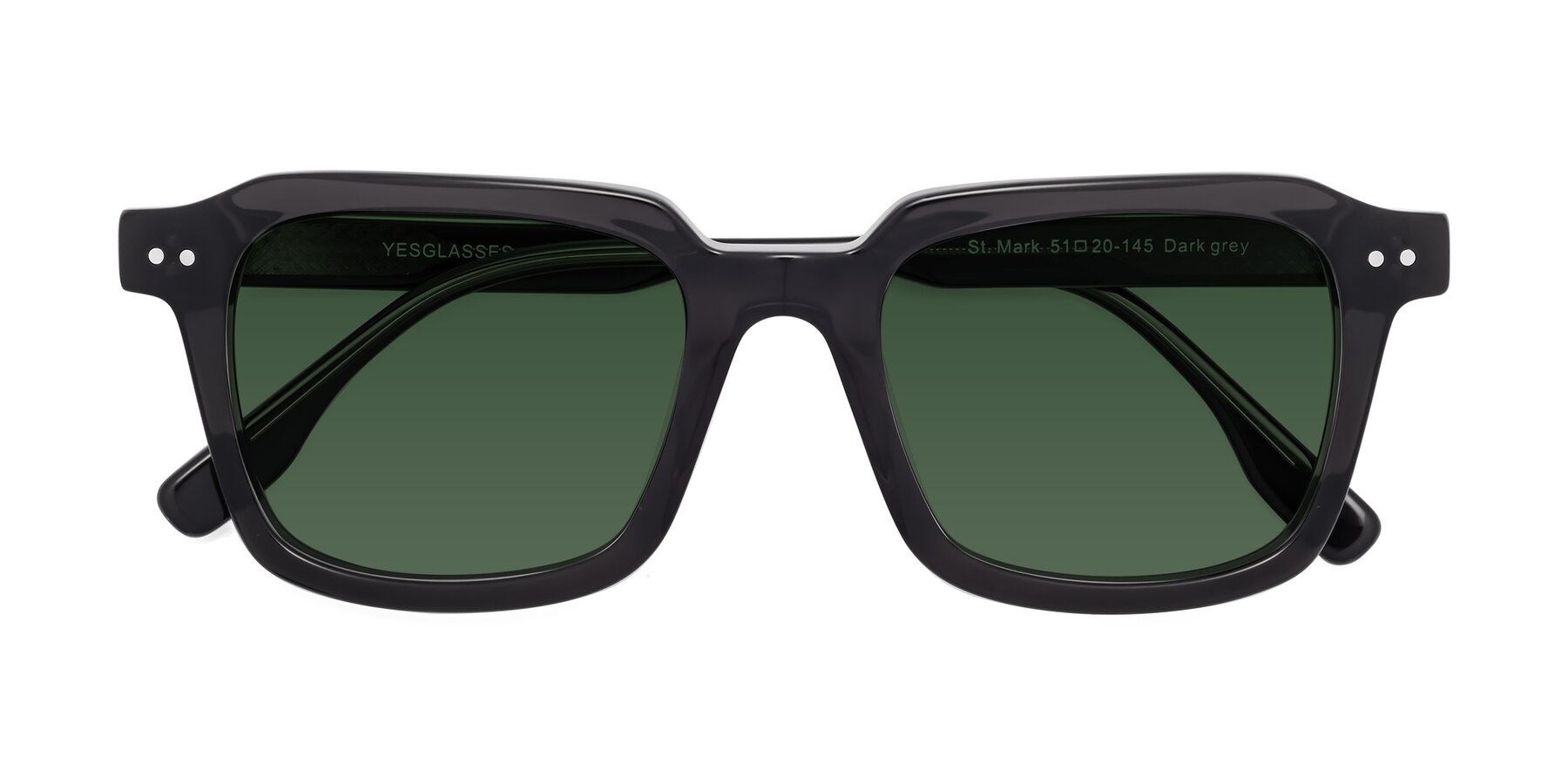 Folded Front of St. Mark in Dark Gray with Green Tinted Lenses