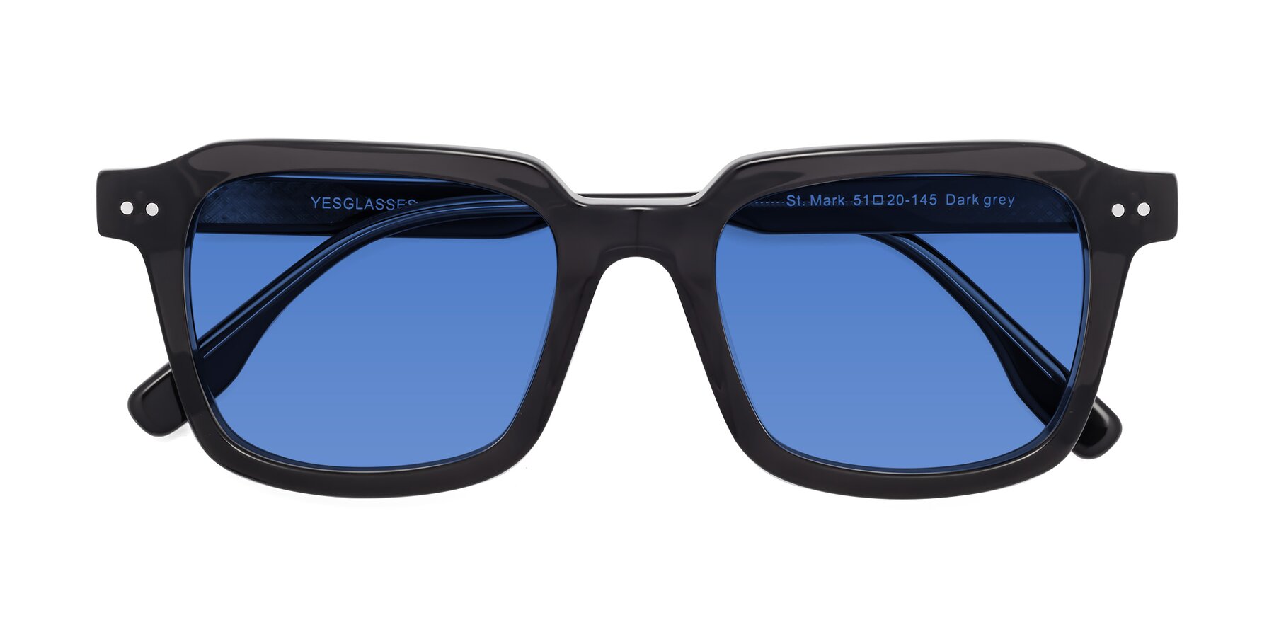 Folded Front of St. Mark in Dark Gray with Blue Tinted Lenses