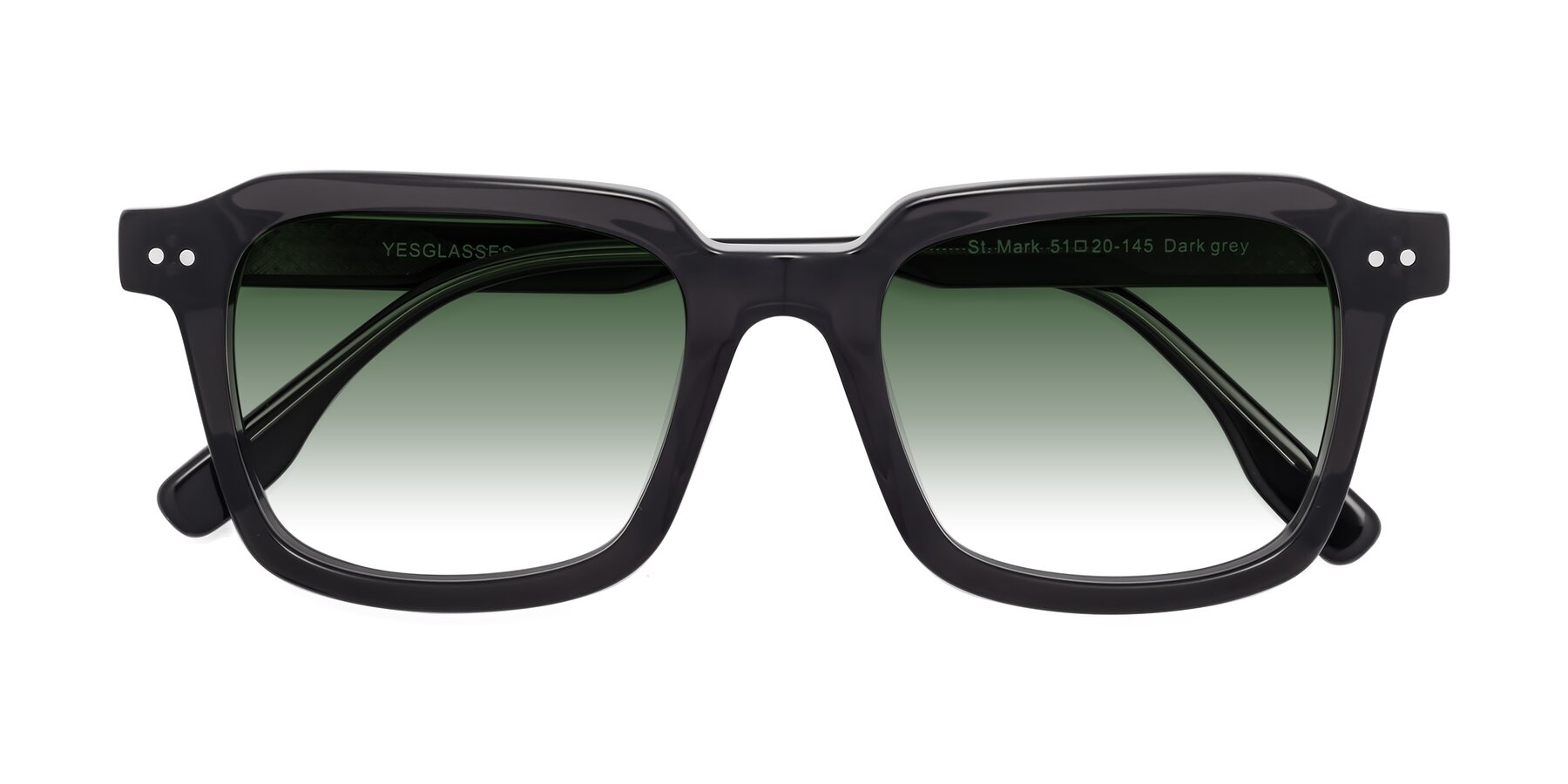 Folded Front of St. Mark in Dark Gray with Green Gradient Lenses