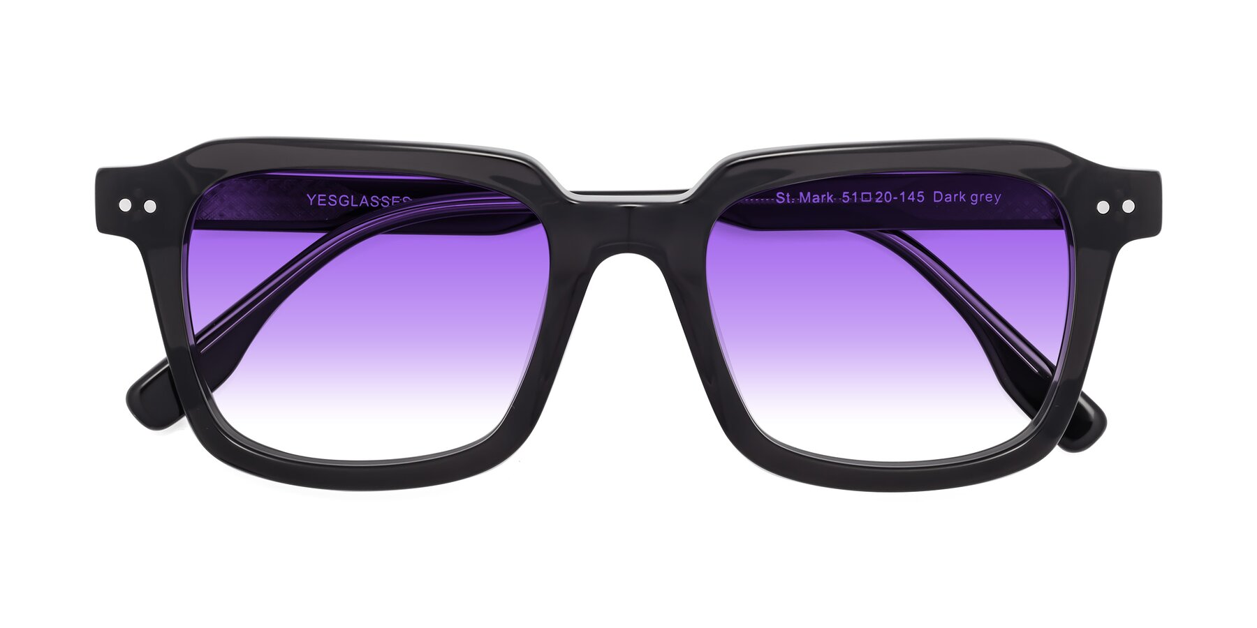 Folded Front of St. Mark in Dark Gray with Purple Gradient Lenses