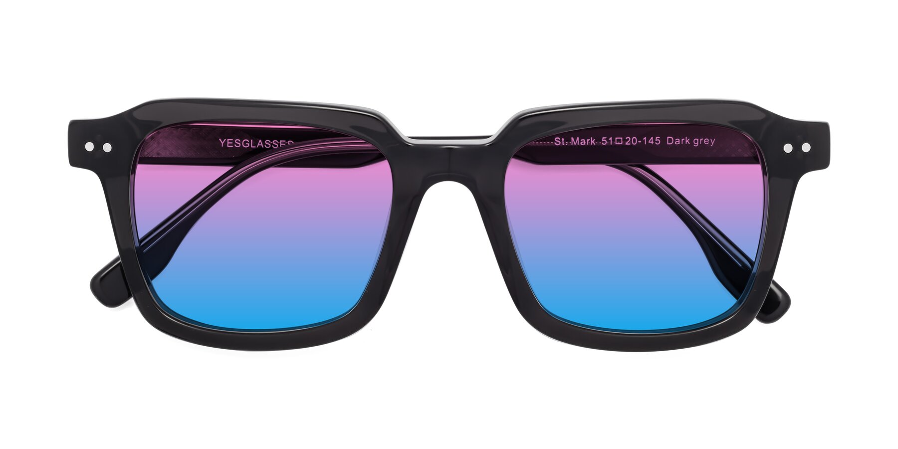 Folded Front of St. Mark in Dark Gray with Pink / Blue Gradient Lenses
