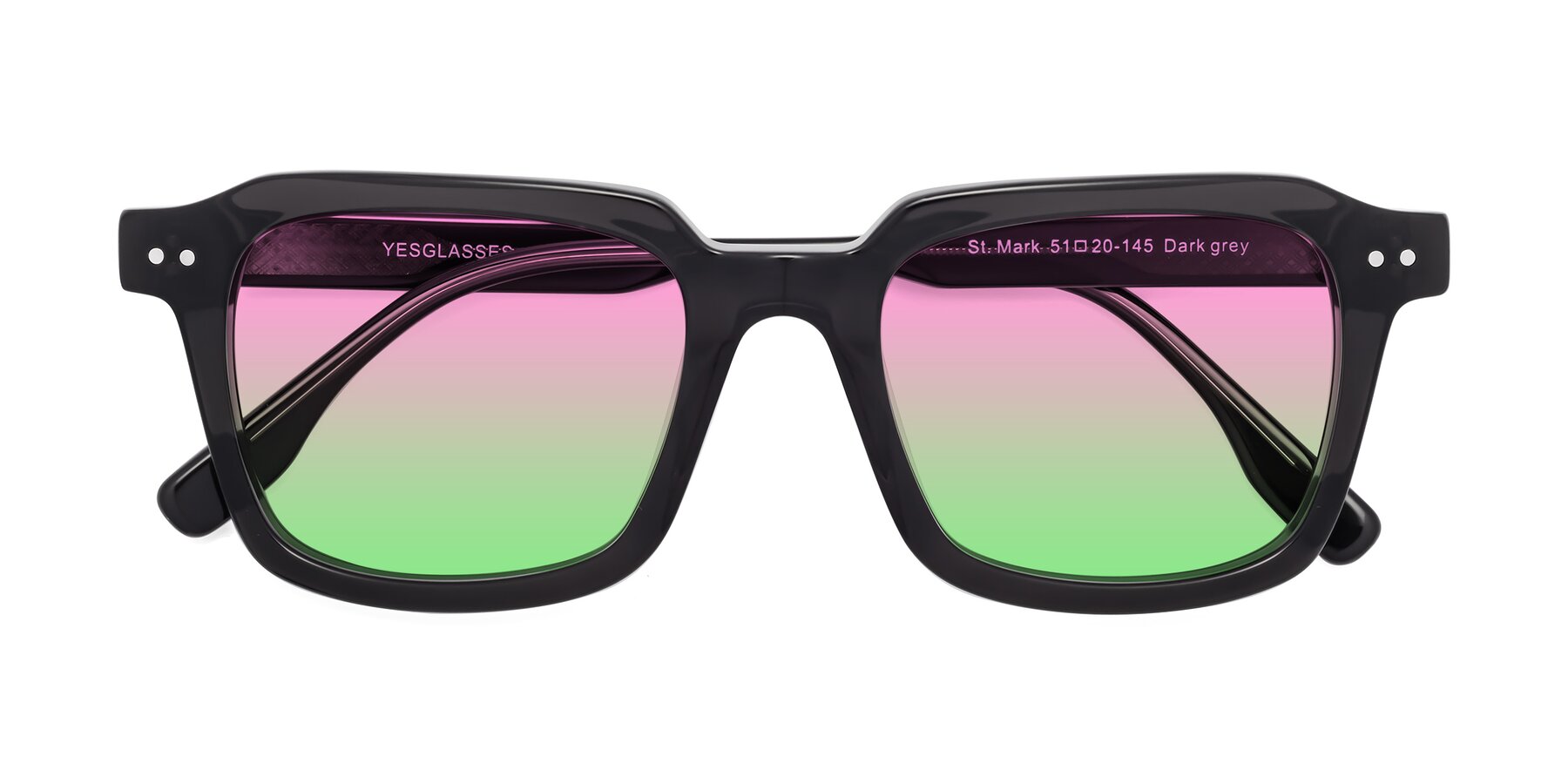 Folded Front of St. Mark in Dark Gray with Pink / Green Gradient Lenses