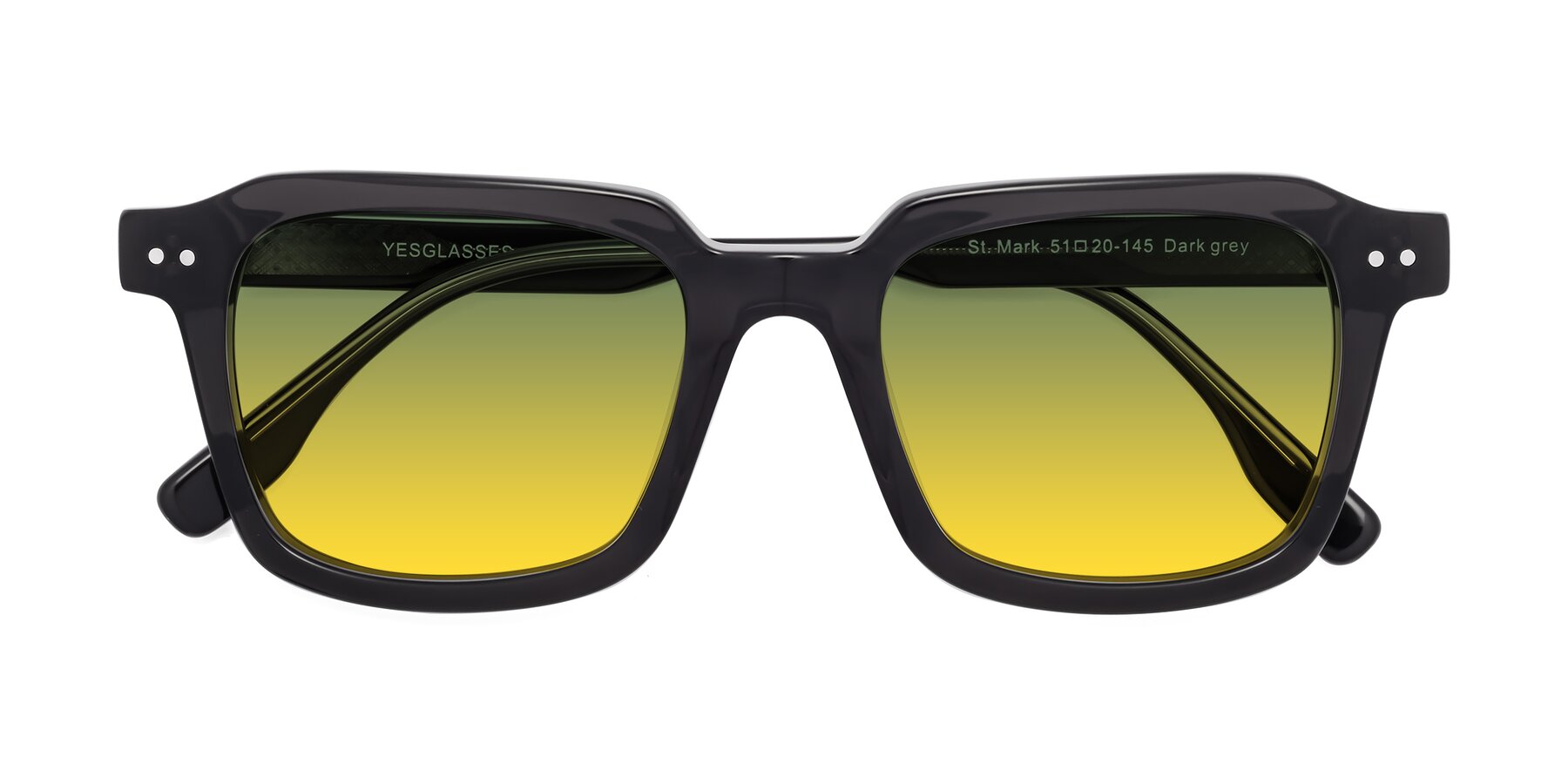 Folded Front of St. Mark in Dark Gray with Green / Yellow Gradient Lenses