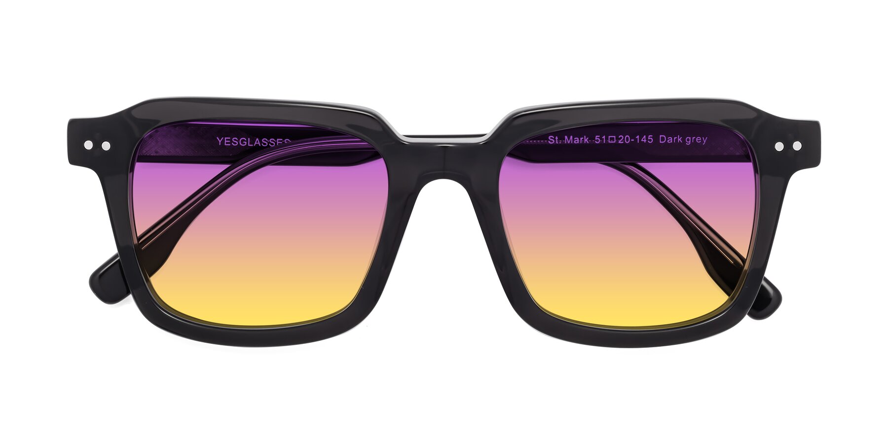 Folded Front of St. Mark in Dark Gray with Purple / Yellow Gradient Lenses