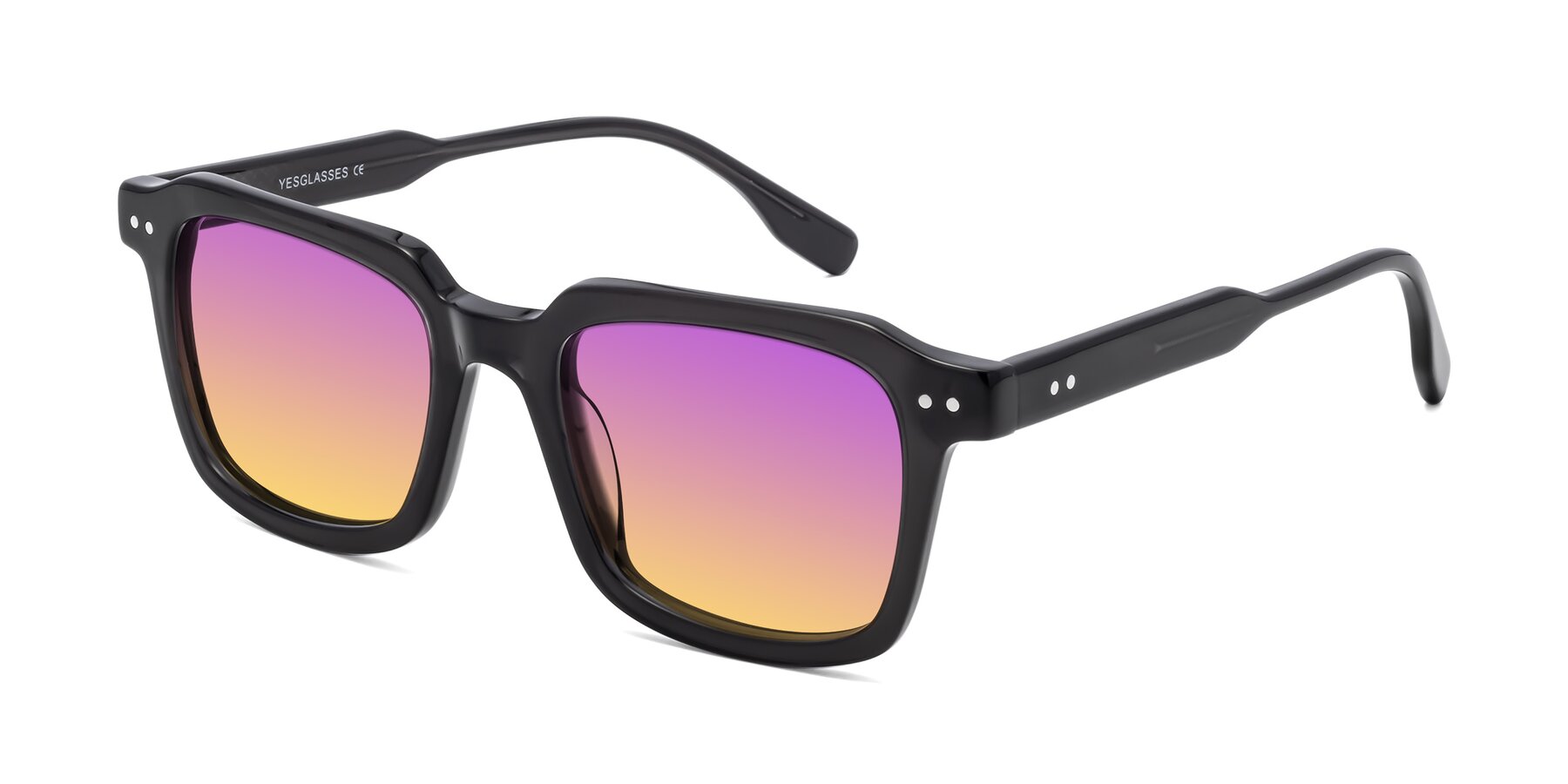 Angle of St. Mark in Dark Gray with Purple / Yellow Gradient Lenses