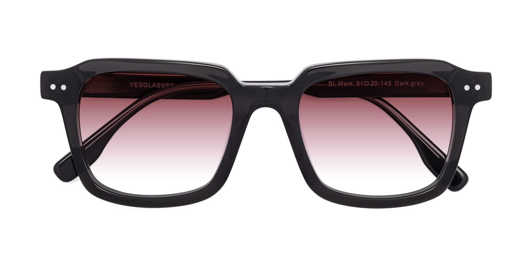 Folded Front of St. Mark in Dark Gray with Garnet Gradient Lenses