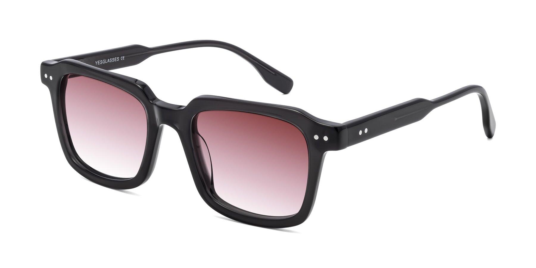 Angle of St. Mark in Dark Gray with Garnet Gradient Lenses