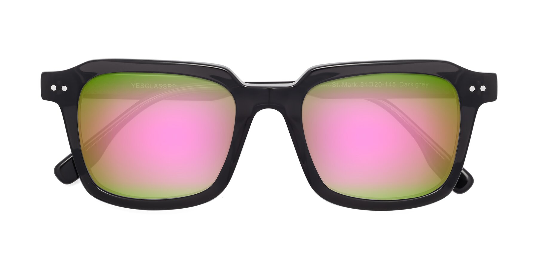 Folded Front of St. Mark in Dark Gray with Pink Mirrored Lenses