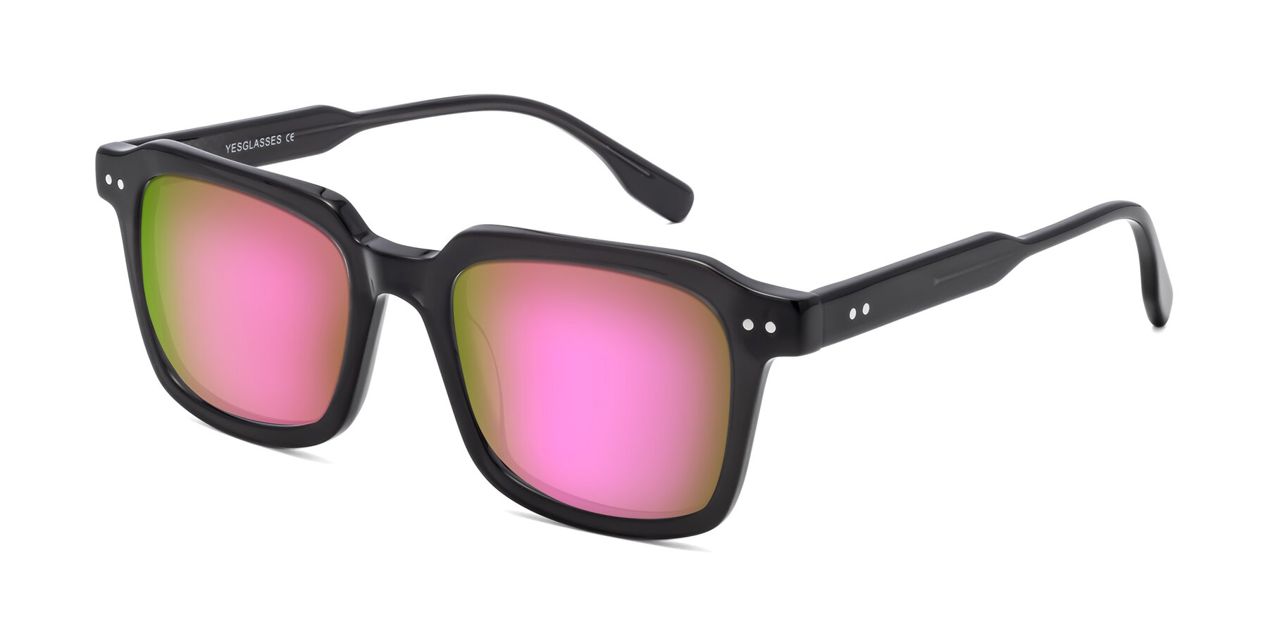 Angle of St. Mark in Dark Gray with Pink Mirrored Lenses