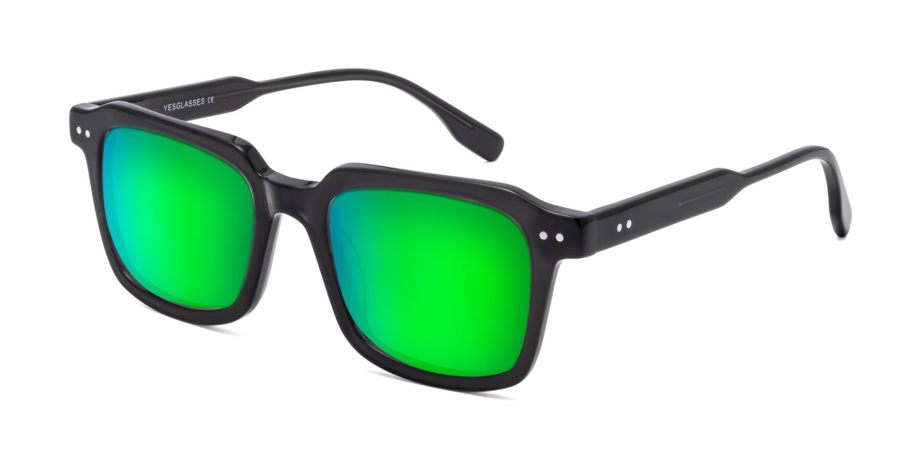 Angle of St. Mark in Dark Gray with Green Mirrored Lenses