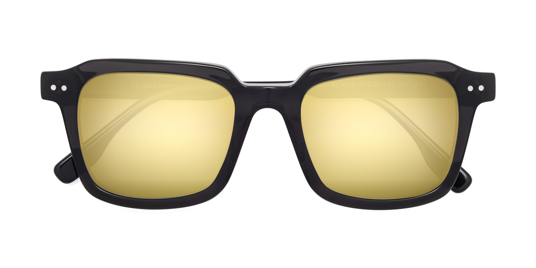 Folded Front of St. Mark in Dark Gray with Gold Mirrored Lenses