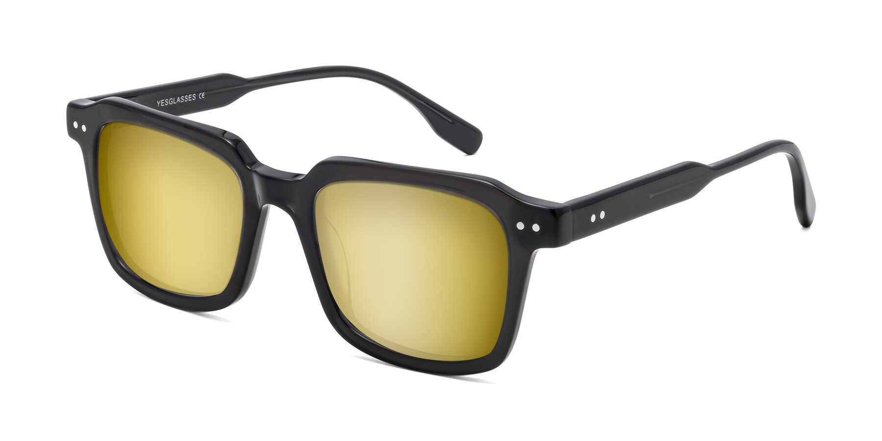 Angle of St. Mark in Dark Gray with Gold Mirrored Lenses